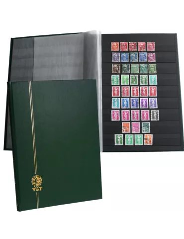 PERFECTA : Classeur fixe pour timbres (Grand modèle-Pages Noires-32p.)