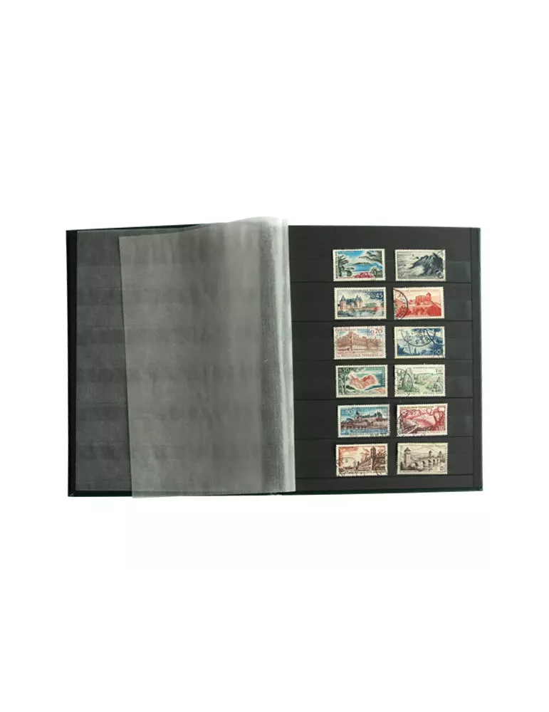 PERFECTA : Classeur fixe pour timbres (Petit modèle-Pages Noires-32p.)
