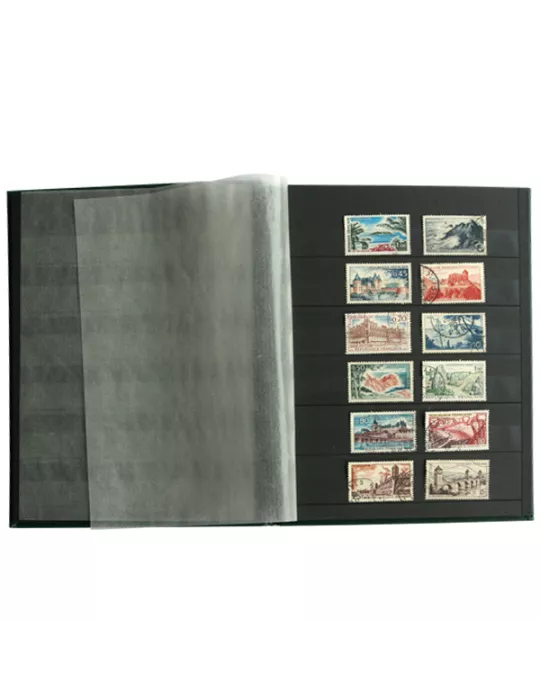 PERFECTA : Classeur fixe pour timbres (Petit modèle-Pages Noires-32p.)
