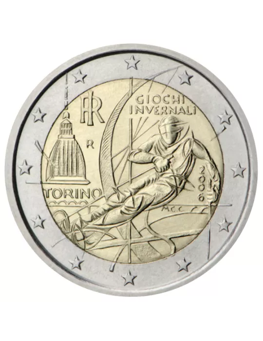 2 EURO COMMEMORATIVE 2006 : ITALIE (XXe Jeux olympiques d'hiver de Turin de 2006)