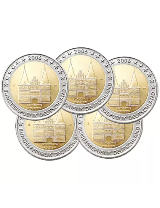 2 EURO COMMEMORATIVE 2006 : ALLEMAGNE (HEIDELBERG les 5 pièces)