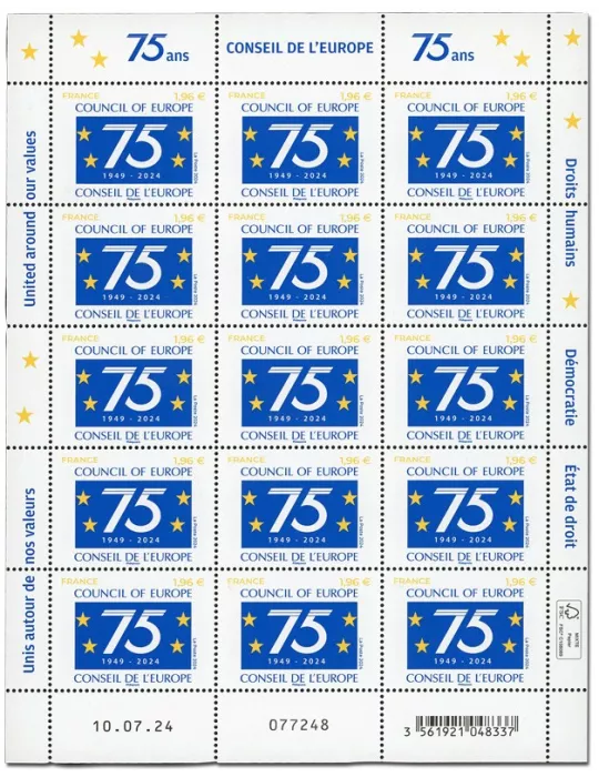 n° F8 - Timbre France Feuillets de France (Service n° 187)
