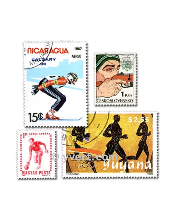 SPORTS : pochette de 1000 timbres (Oblitérés)