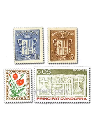 ANDORRE FRANCAIS : pochette de 25 timbres (Oblitérés)