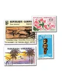 GABON : pochette de 100 timbres (Oblitérés)