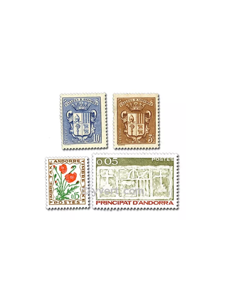 ANDORRE FRANCAIS : pochette de 100 timbres (Oblitérés)