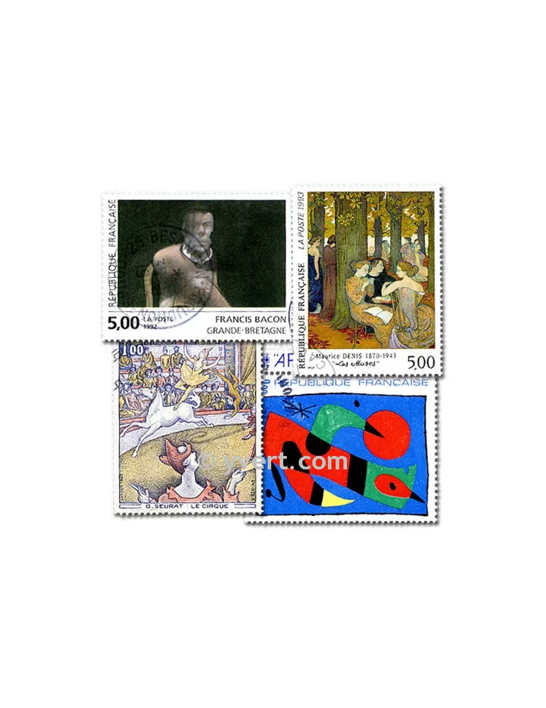 TABLEAUX : pochette de 500 timbres (Oblitérés)