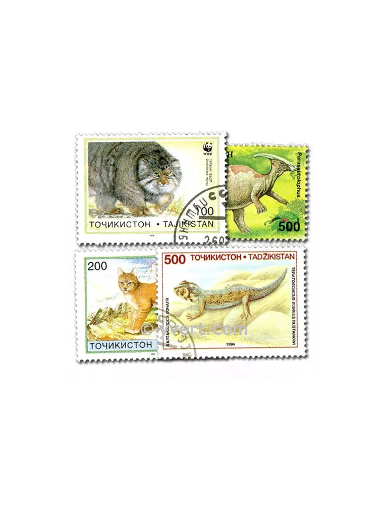 TADJIKISTAN : pochette de 25 timbres (Oblitérés)