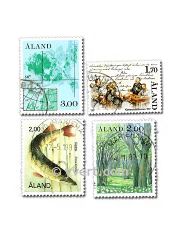 ALAND : pochette de 10 timbres (Oblitérés)