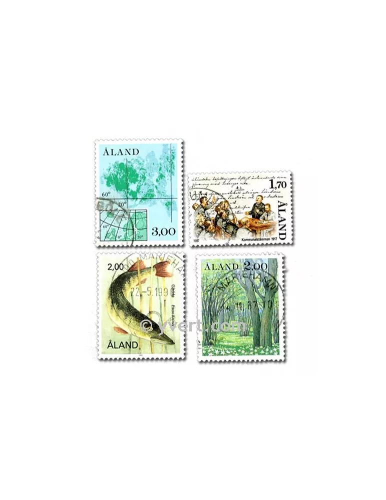 ALAND : pochette de 10 timbres (Oblitérés)