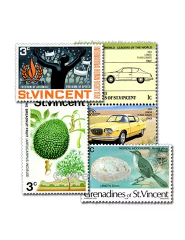 ST VINCENT DE GRENADINES : pochette de 100 timbres (Oblitérés)