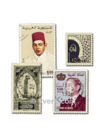 MAROC FRANCAIS : pochette de 200 timbres (Oblitérés)