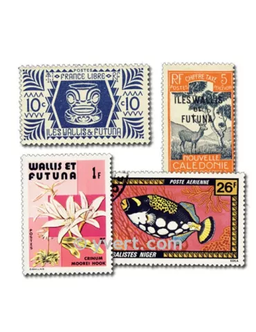 WALLIS & FUTUNA : pochette de 50 timbres (Oblitérés)