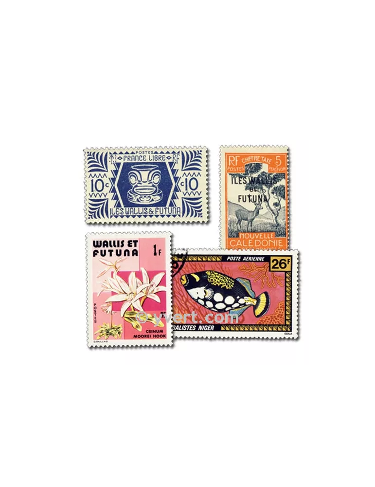 WALLIS & FUTUNA : pochette de 50 timbres (Oblitérés)