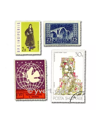 ALBANIE : pochette de 100 timbres (Oblitérés)