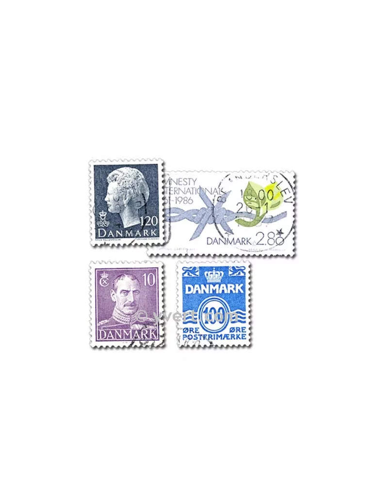 DANEMARK : pochette de 400 timbres (Oblitérés)