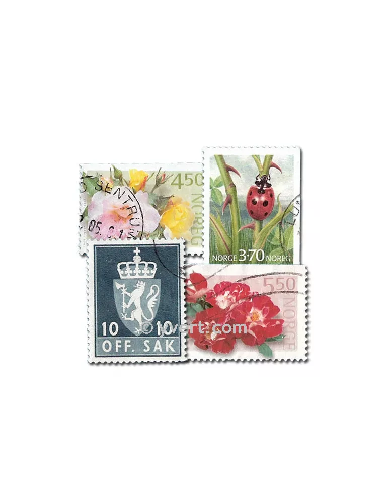 NORVEGE : pochette de 100 timbres (Oblitérés)