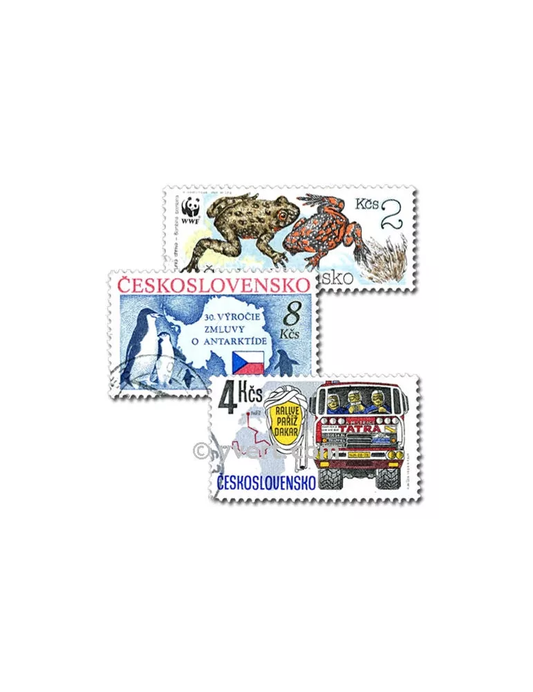TCHECOSLOVAQUIE : pochette de 200 timbres (Oblitérés)