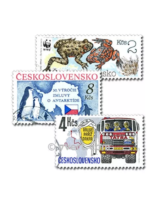 TCHECOSLOVAQUIE : pochette de 200 timbres (Oblitérés)