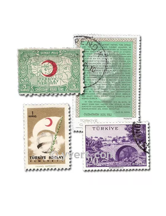 TURQUIE : pochette de 1000 timbres (Oblitérés)