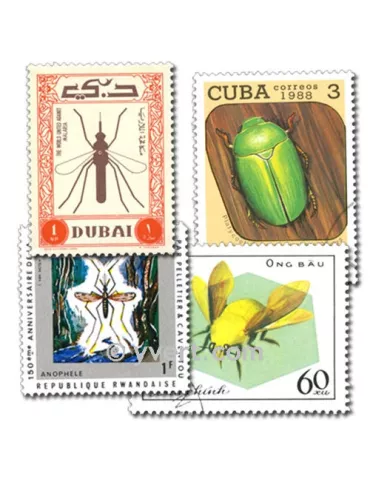 INSECTES : pochette de 300 timbres (Oblitérés)