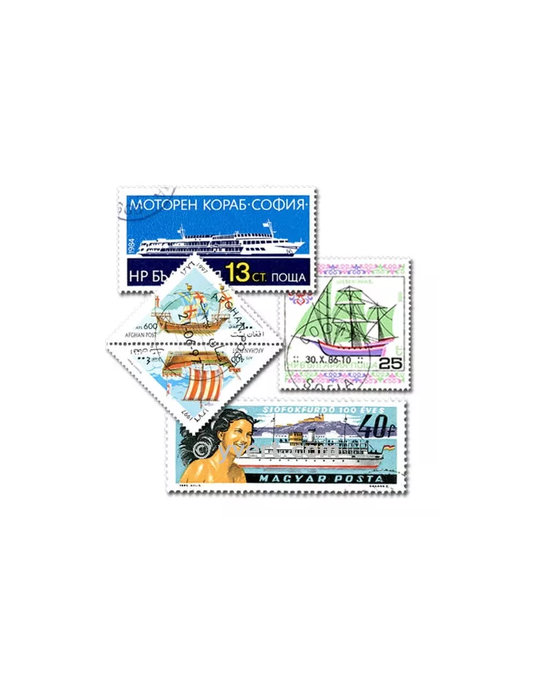 BATEAUX : pochette de 500 timbres (Oblitérés)