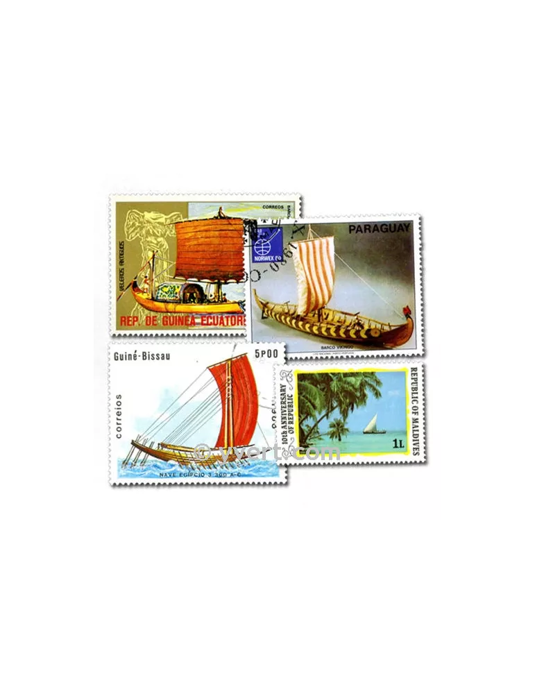 VOILIERS : pochette de 200 timbres (Oblitérés)
