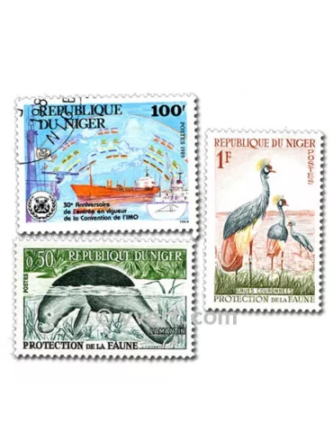 NIGER : pochette de 200 timbres (Oblitérés)