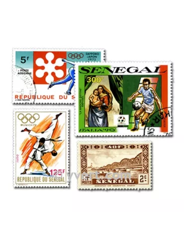 SENEGAL : pochette de 100 timbres (Oblitérés)