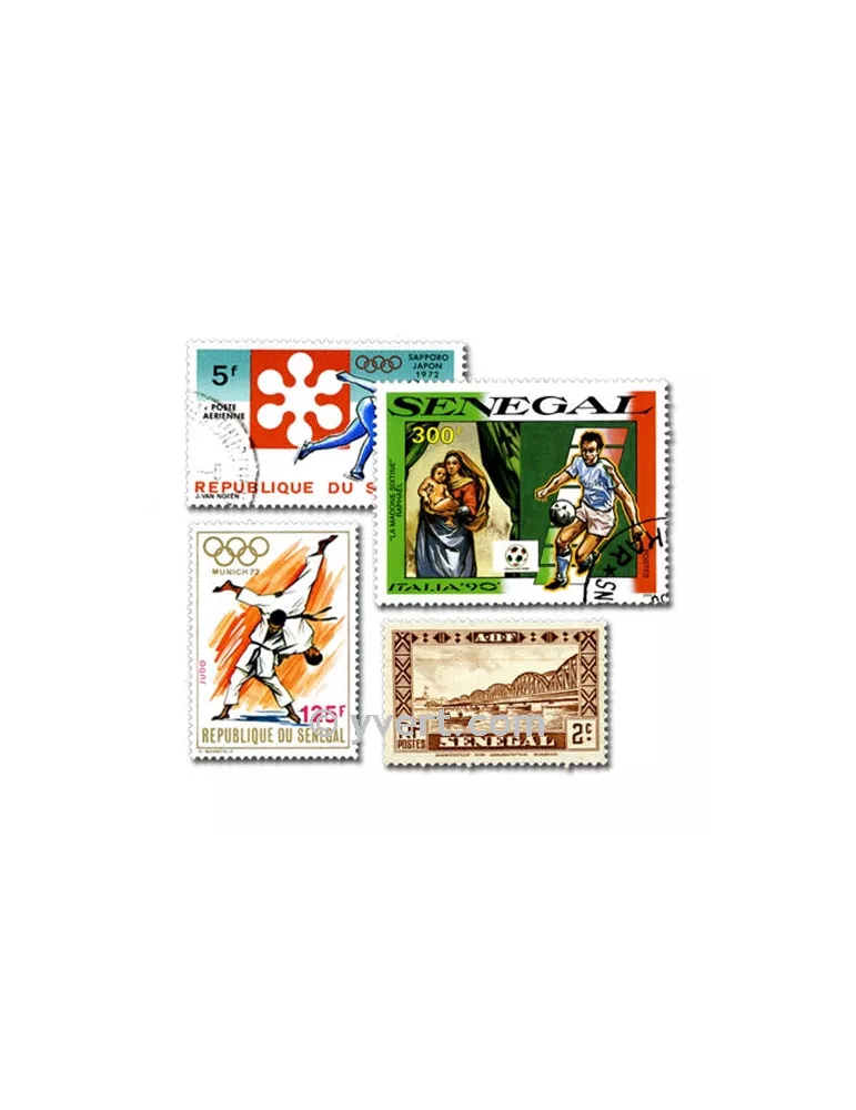 SENEGAL : pochette de 100 timbres (Oblitérés)