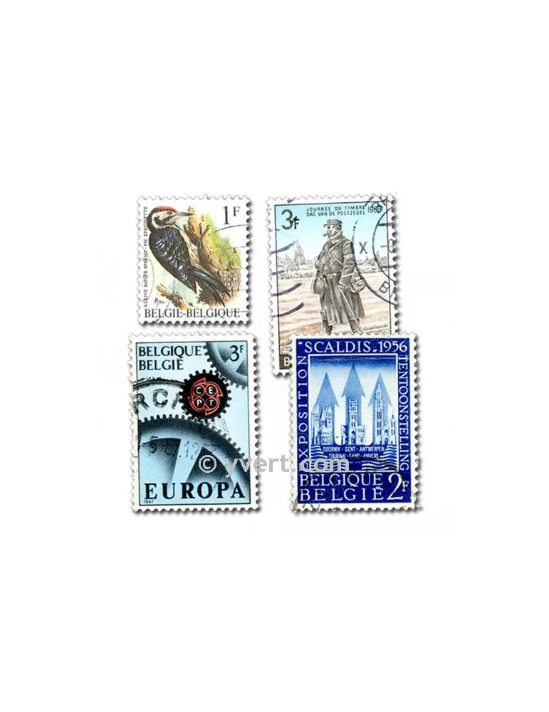 BELGIQUE : pochette de 1000 timbres (Oblitérés)