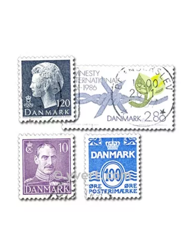 DANEMARK : pochette de 200 timbres (Oblitérés)