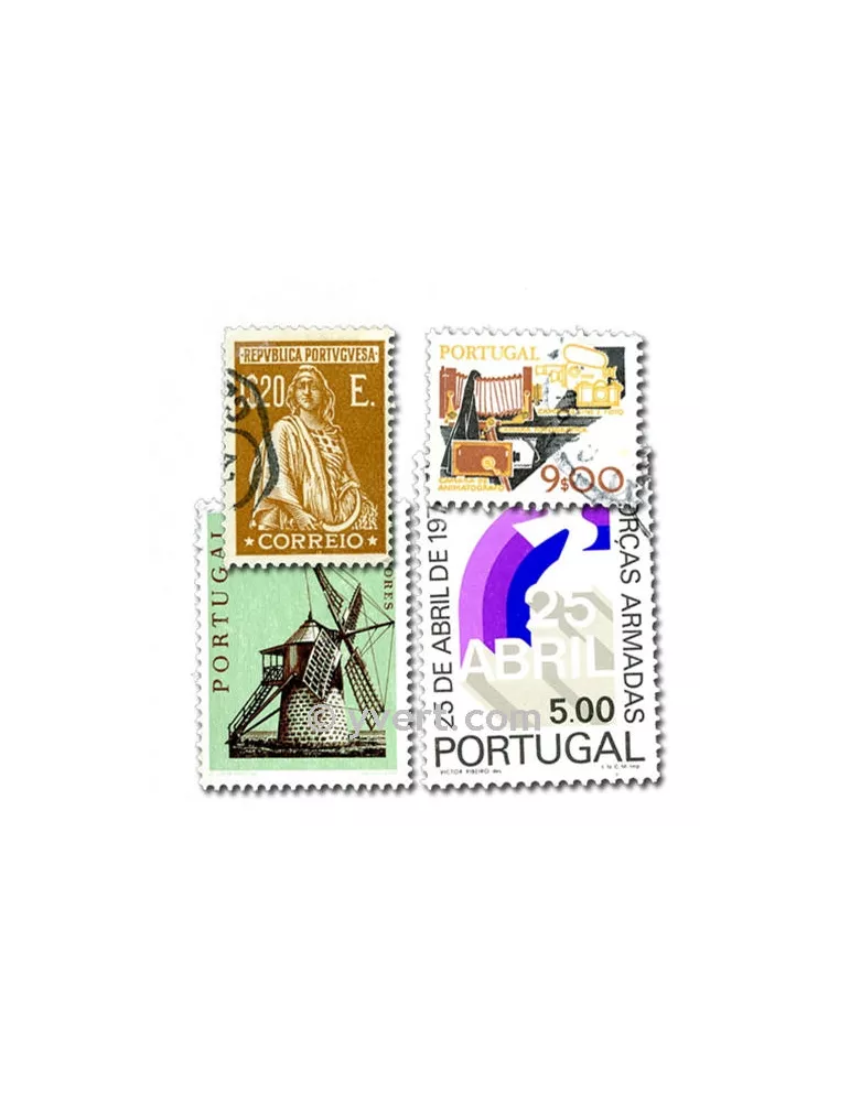 PORTUGAL : pochette de 100 timbres (Oblitérés)