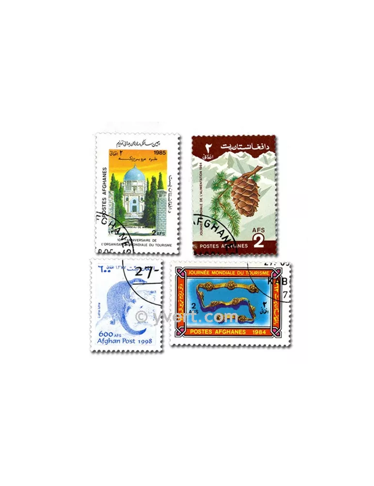 AFGHANISTAN : pochette de 100 timbres (Oblitérés)