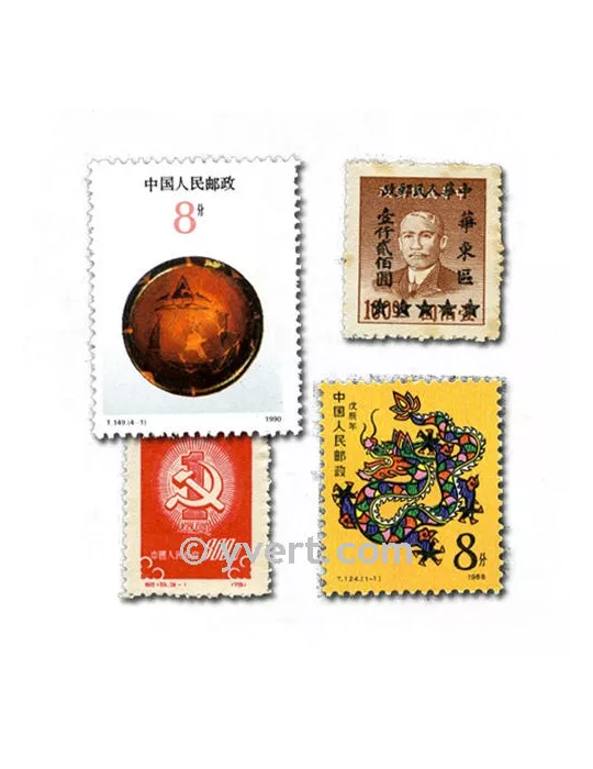CHINE : pochette de 100 timbres (Oblitérés)