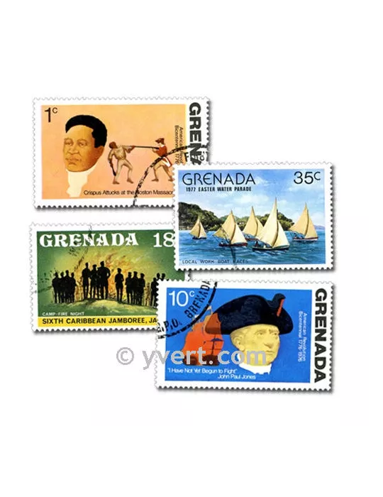 GRENADE : pochette de 100 timbres (Oblitérés)