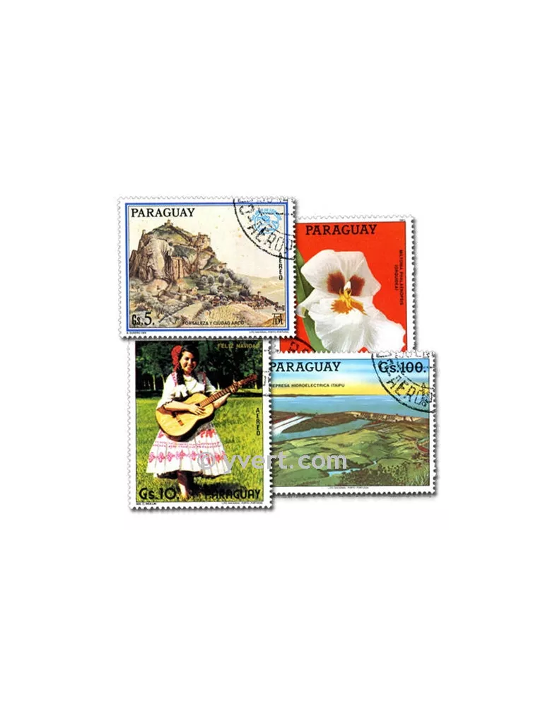 PARAGUAY : pochette de 100 timbres (Oblitérés)
