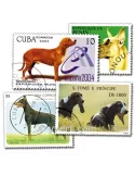 CHIENS : pochette de 200 timbres (Oblitérés)