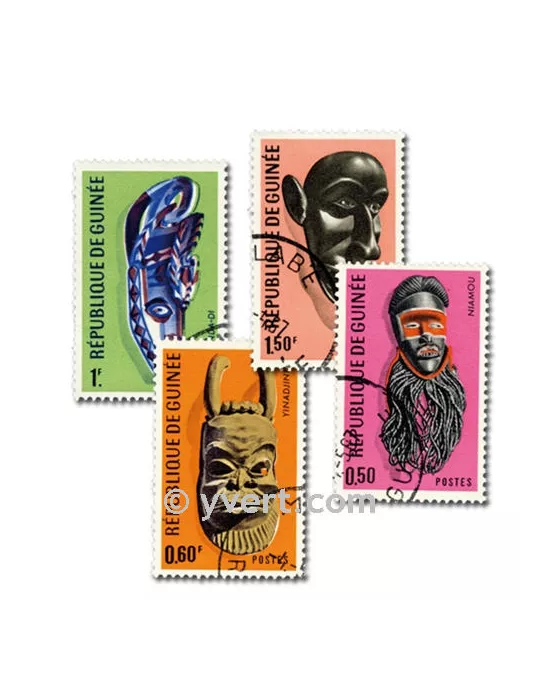 MASQUES : pochette de 100 timbres (Oblitérés)