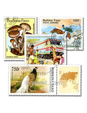BURKINA FASO : pochette de 50 timbres (Oblitérés)