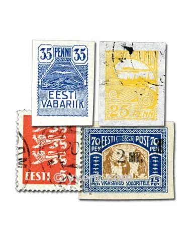 ESTONIE : pochette de 50 timbres (Oblitérés)