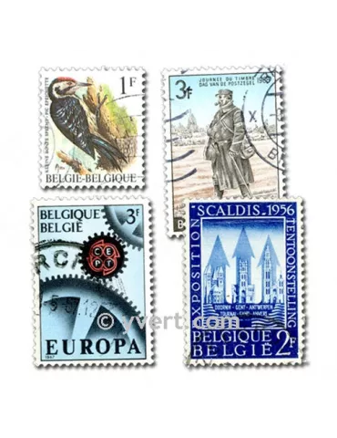 BELGIQUE : pochette de 200 timbres (Oblitérés)