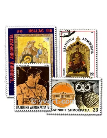 GRECE : pochette de 100 timbres (Oblitérés)