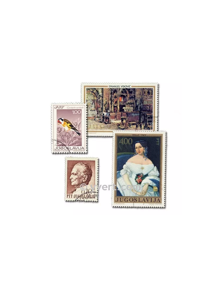 YOUGOSLAVIE : pochette de 100 timbres (Oblitérés)