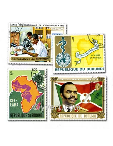 BURUNDI : pochette de 500 timbres (Oblitérés)