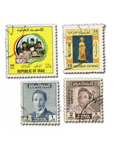 IRAK : pochette de 100 timbres (Oblitérés)