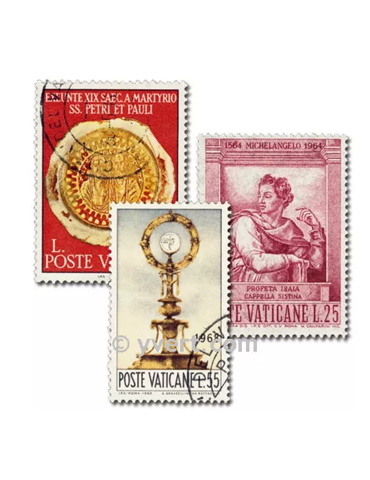 VATICAN : pochette de 50 timbres (Oblitérés)