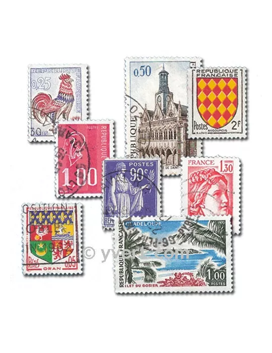 FRANCE : pochette de 500 timbres (Oblitérés)