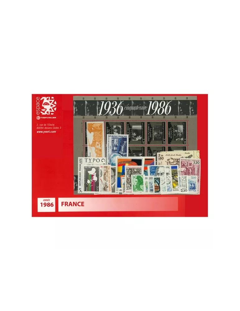 n° 2393/2451 - Timbre France Année complète (1986)