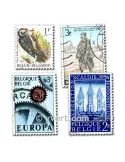 BELGIQUE : pochette de 100 timbres (Oblitérés)